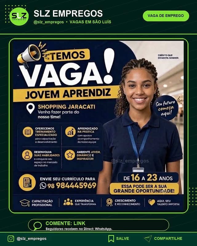 Jovem Aprendiz Shopping Jaracati Venha Fazer Parte