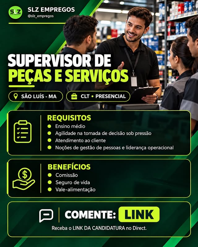 Supervisor de peças e serviços